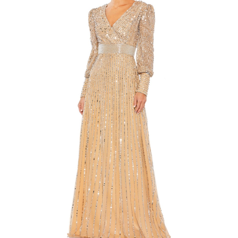 Mac Duggal 5720 Surplice Bodice Sequin Dress